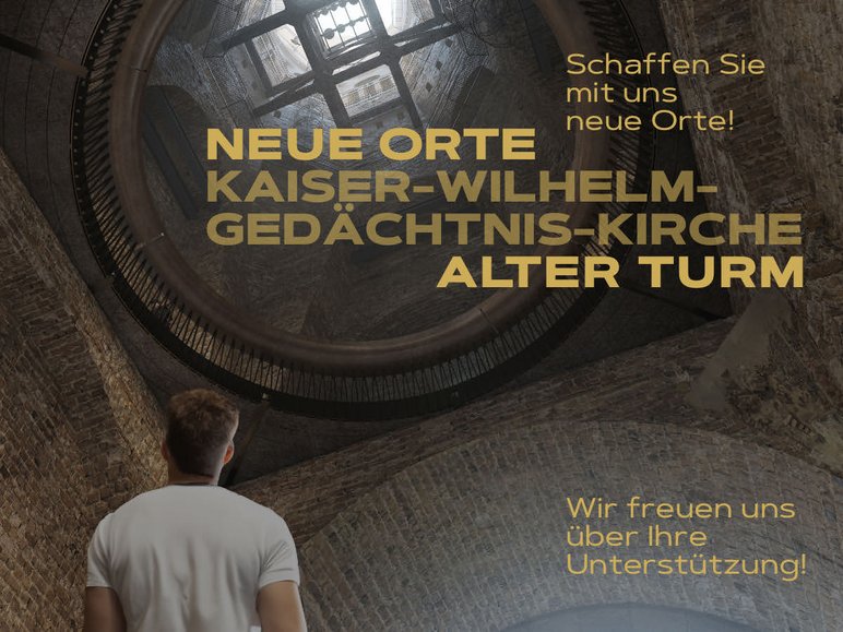 Ein Werbekampagnen-Poster für die Neuentwicklung des Alten Turms.